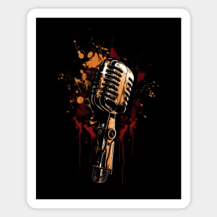 Microphone Retro Sticker